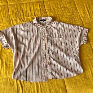 Striped pink button up blouse